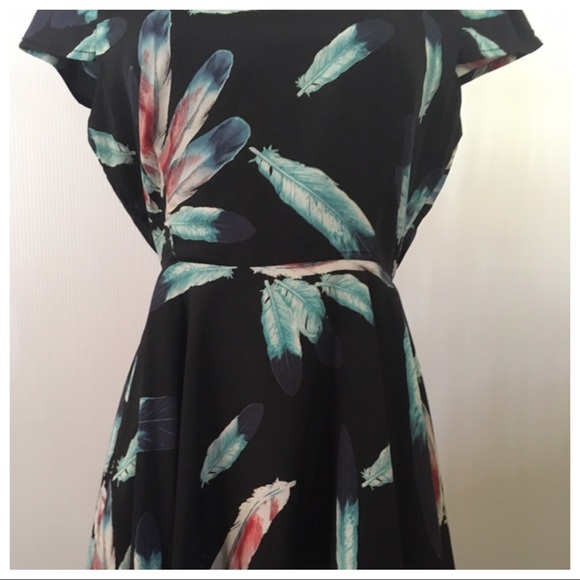 ‼️SOLD‼️ Alice Moon Feather Fit & Flare Dress - Picture 2 of 5